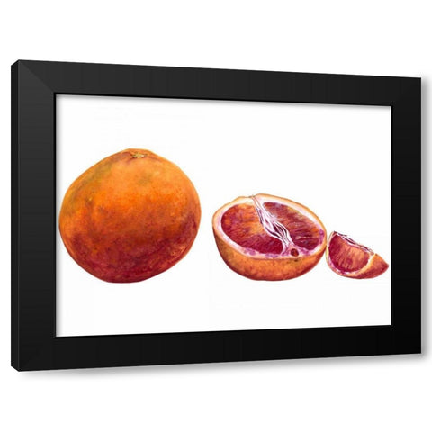 Watercolor Blood Orange Black Modern Wood Framed Art Print by Willett, Michael