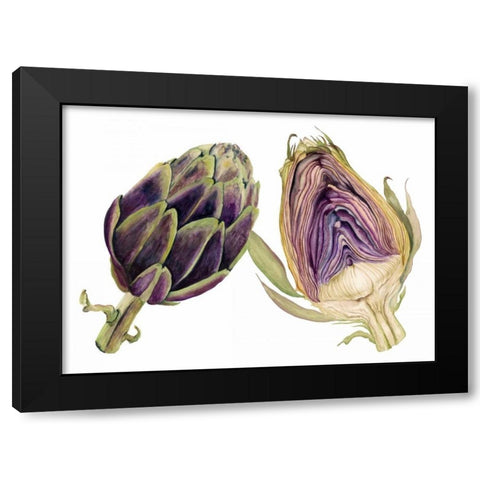 Watercolor Artichoke Black Modern Wood Framed Art Print by Willett, Michael