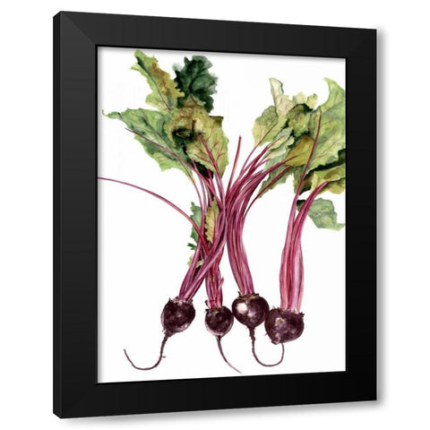 Watercolor Beets Black Modern Wood Framed Art Print by Willett, Michael