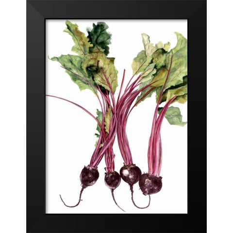 Watercolor Beets Black Modern Wood Framed Art Print by Willett, Michael