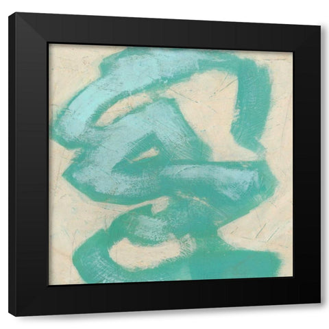 Gestural V Black Modern Wood Framed Art Print with Double Matting by Vess, June Erica