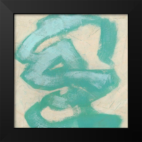 Gestural V Black Modern Wood Framed Art Print by Vess, June Erica