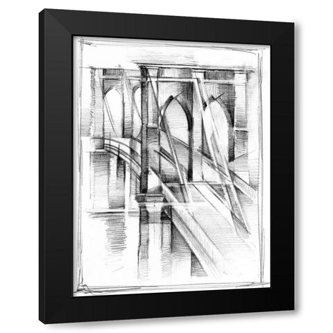 Art Deco Bridge Study II Black Modern Wood Framed Art Print with Double Matting by Harper, Ethan