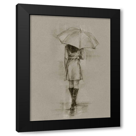 Rainy Day Rendezvous I Black Modern Wood Framed Art Print with Double Matting by Harper, Ethan