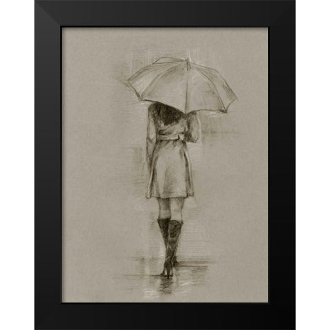 Rainy Day Rendezvous I Black Modern Wood Framed Art Print by Harper, Ethan