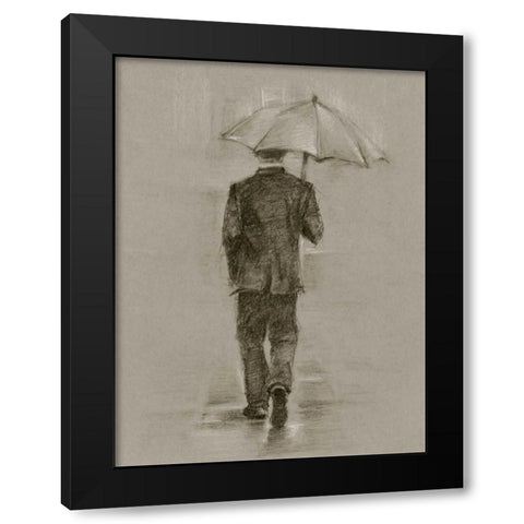 Rainy Day Rendezvous II Black Modern Wood Framed Art Print with Double Matting by Harper, Ethan