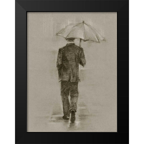 Rainy Day Rendezvous II Black Modern Wood Framed Art Print by Harper, Ethan