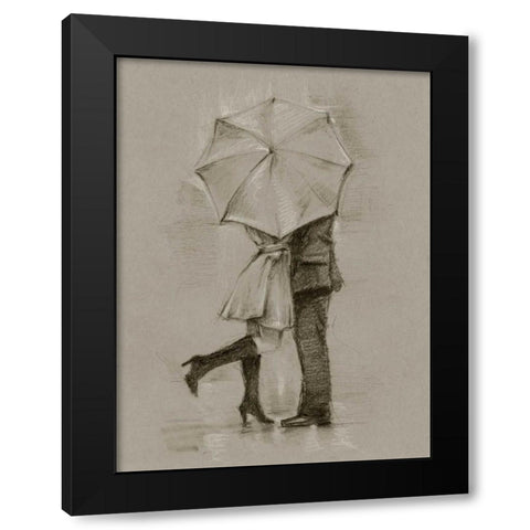 Rainy Day Rendezvous III Black Modern Wood Framed Art Print with Double Matting by Harper, Ethan