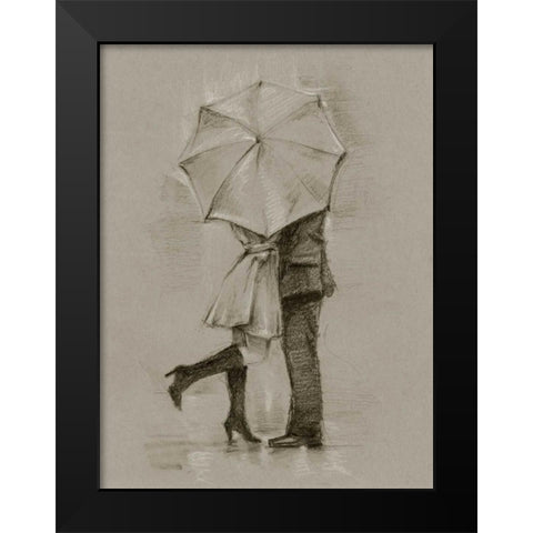 Rainy Day Rendezvous III Black Modern Wood Framed Art Print by Harper, Ethan