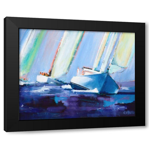 Beating II Black Modern Wood Framed Art Print with Double Matting by Crain, Curt