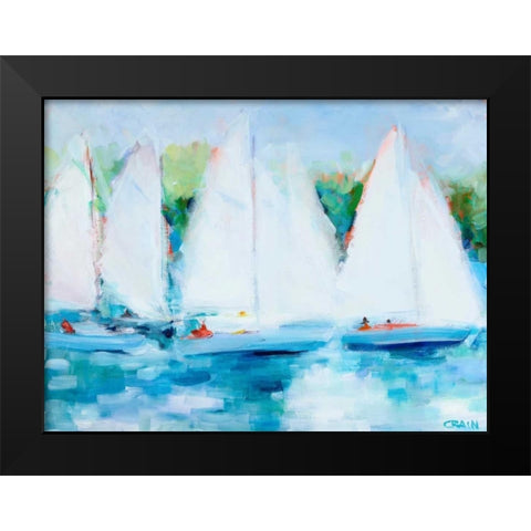 Youth Regatta Black Modern Wood Framed Art Print by Crain, Curt
