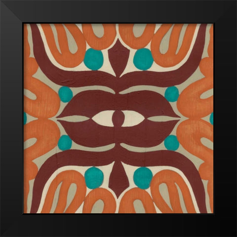 Global Motif II Black Modern Wood Framed Art Print by Vess, June Erica