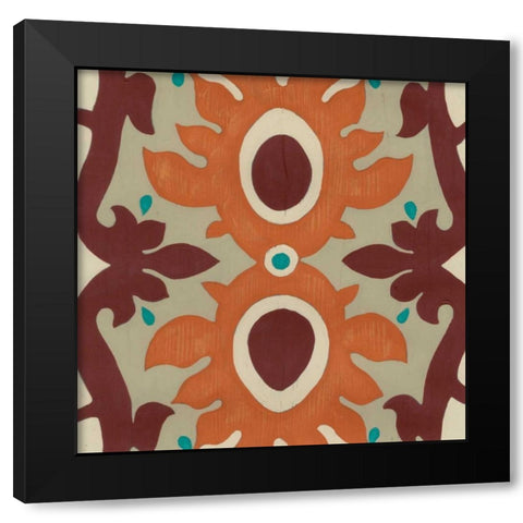 Global Motif IV Black Modern Wood Framed Art Print with Double Matting by Vess, June Erica