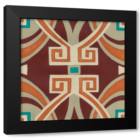 Global Motif VI Black Modern Wood Framed Art Print with Double Matting by Vess, June Erica