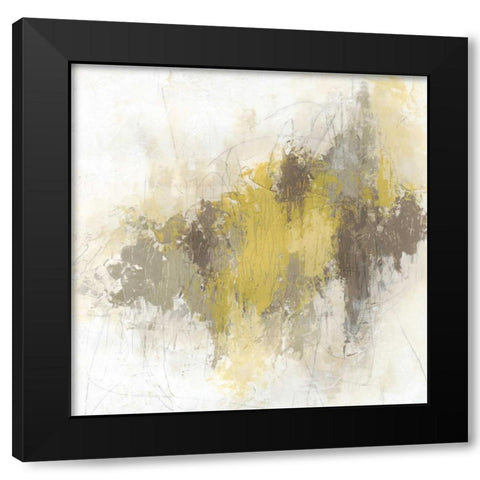 Saffron Abstract I Black Modern Wood Framed Art Print with Double Matting by Vess, June Erica