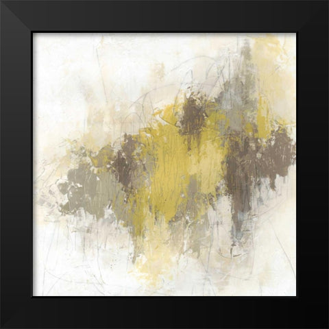 Saffron Abstract I Black Modern Wood Framed Art Print by Vess, June Erica