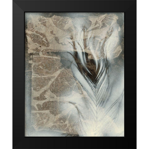 Feather and Stone I Black Modern Wood Framed Art Print by Stramel, Renee W.