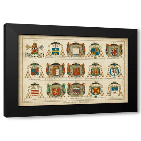 Art Heraldique II Black Modern Wood Framed Art Print by Vintage Collection