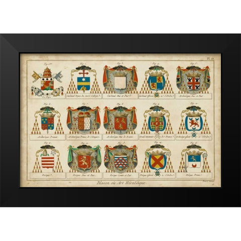 Art Heraldique II Black Modern Wood Framed Art Print by Vintage Collection