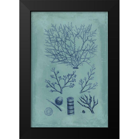 Indigo and Azure Seaweed III Black Modern Wood Framed Art Print by Vision Studio