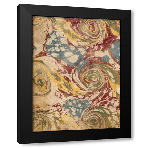 Marbleized I Black Modern Wood Framed Art Print with Double Matting by Vision Studio