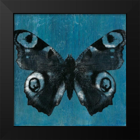 Chambray Butterflies I Black Modern Wood Framed Art Print by McCavitt, Naomi
