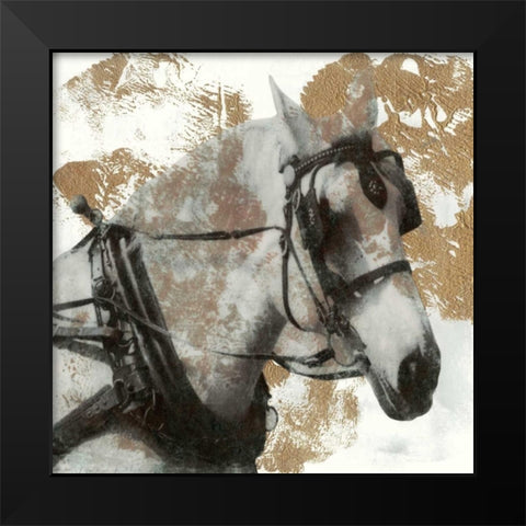 Driving Horses II Black Modern Wood Framed Art Print by McCavitt, Naomi