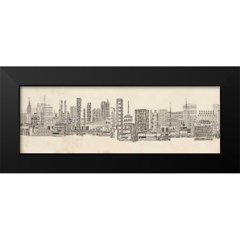 Neutral City Sounds Black Modern Wood Framed Art Print by Chandler, Sharon