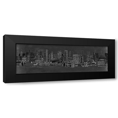 City Sounds at Night Black Modern Wood Framed Art Print by Chandler, Sharon