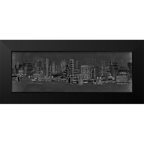 City Sounds at Night Black Modern Wood Framed Art Print by Chandler, Sharon