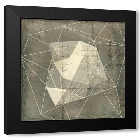 Geomolecule Blueprint I Black Modern Wood Framed Art Print by Goldberger, Jennifer
