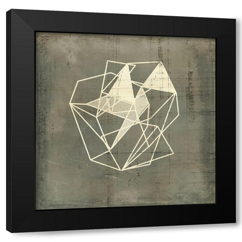 Geomolecule Blueprint IV Black Modern Wood Framed Art Print by Goldberger, Jennifer