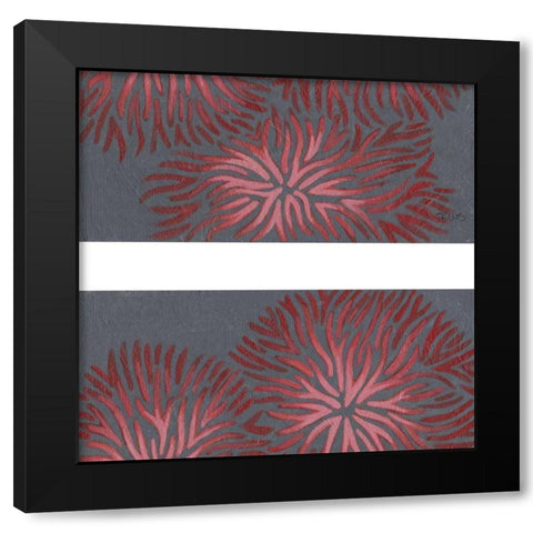 2-Up Dianthus II Black Modern Wood Framed Art Print by Stramel, Renee W.
