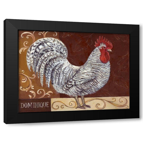 Rustic Roosters I Black Modern Wood Framed Art Print by Kasun, Theresa