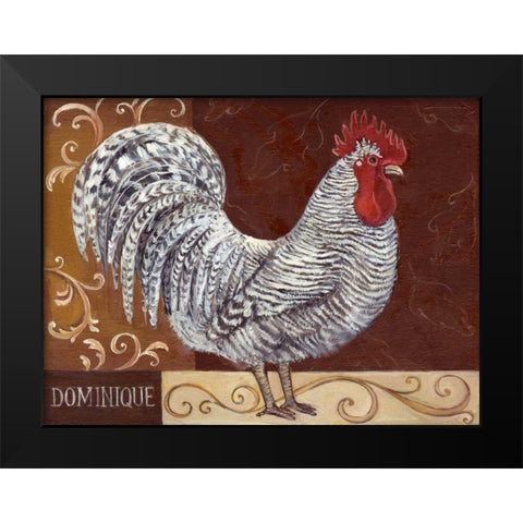 Rustic Roosters I Black Modern Wood Framed Art Print by Kasun, Theresa