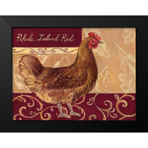 Rustic Roosters III Black Modern Wood Framed Art Print by Kasun, Theresa