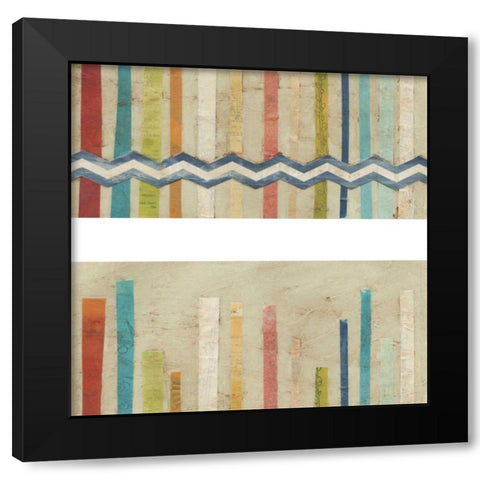 2-Up Paper Fences I Black Modern Wood Framed Art Print with Double Matting by Vess, June Erica