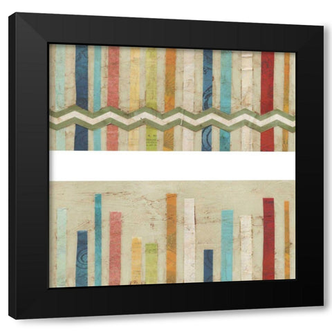 2-Up Paper Fences IV Black Modern Wood Framed Art Print with Double Matting by Vess, June Erica