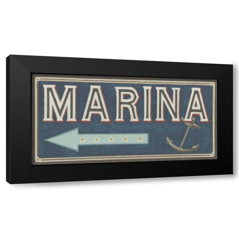 Shoreline Signs II Black Modern Wood Framed Art Print with Double Matting by Vess, June Erica