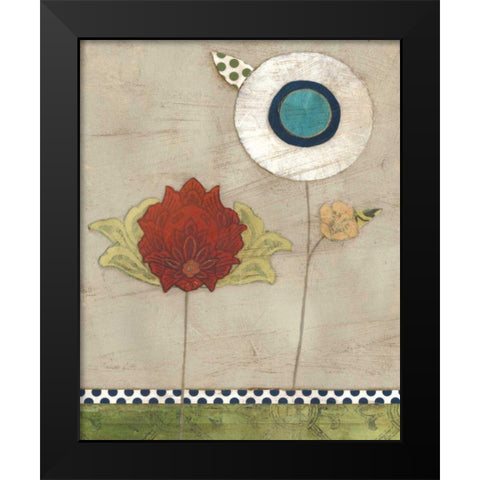 Petal Patterns III Black Modern Wood Framed Art Print by Vess, June Erica