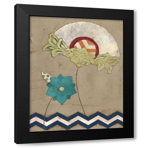 Petal Patterns IV Black Modern Wood Framed Art Print by Vess, June Erica