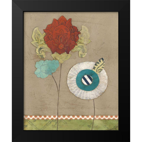 Petal Patterns V Black Modern Wood Framed Art Print by Vess, June Erica