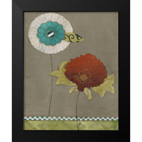 Petal Patterns VII Black Modern Wood Framed Art Print by Vess, June Erica