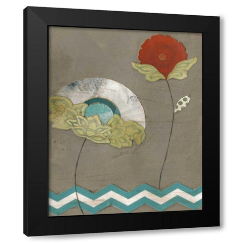Petal Patterns VIII Black Modern Wood Framed Art Print with Double Matting by Vess, June Erica