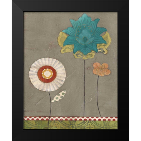 Petal Patterns IX Black Modern Wood Framed Art Print by Vess, June Erica