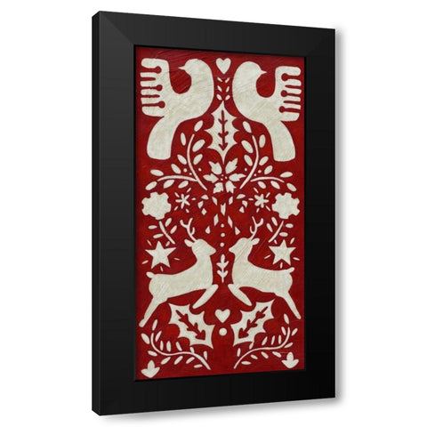 Christmas Joy I Black Modern Wood Framed Art Print with Double Matting by Zarris, Chariklia