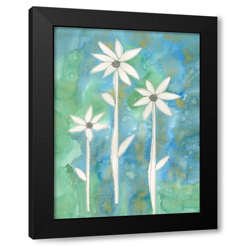 Dainty Daisies I Black Modern Wood Framed Art Print with Double Matting by Ludwig, Alicia