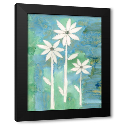 Dainty Daisies II Black Modern Wood Framed Art Print with Double Matting by Ludwig, Alicia