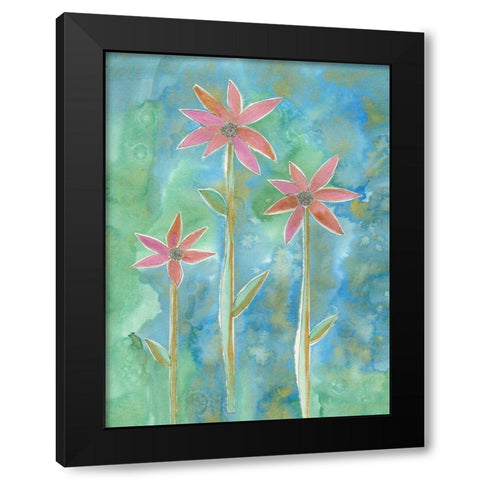 Dainty Daisies III Black Modern Wood Framed Art Print with Double Matting by Ludwig, Alicia