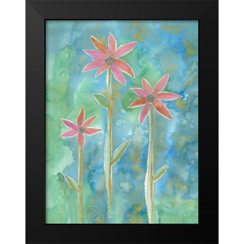 Dainty Daisies III Black Modern Wood Framed Art Print by Ludwig, Alicia